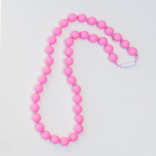 Willow Teething Necklace - Candy Pink
