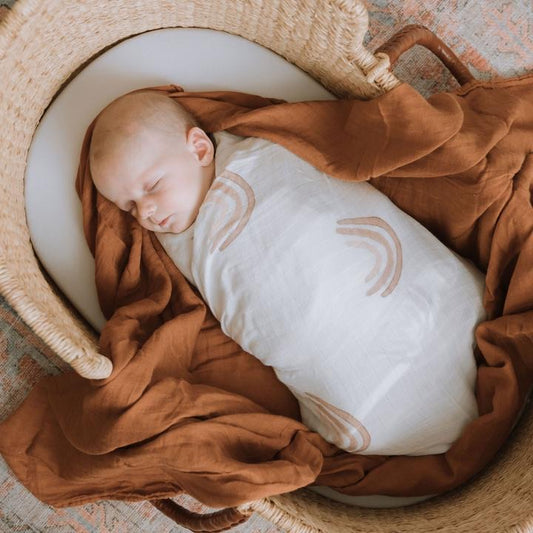 Classic Bamboo Cotton Swaddle - Clay