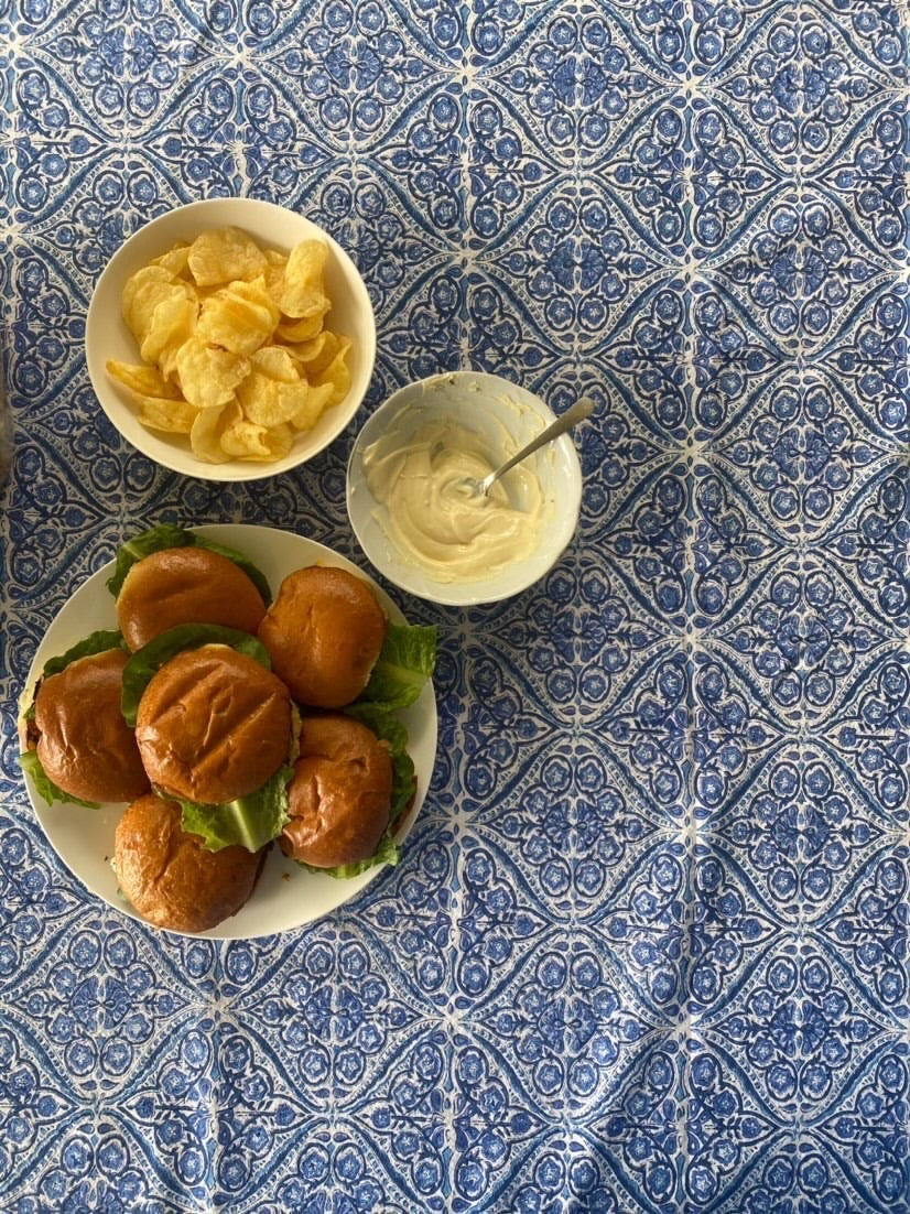 Blue Orchid Tablecloth 8 - 10 seater