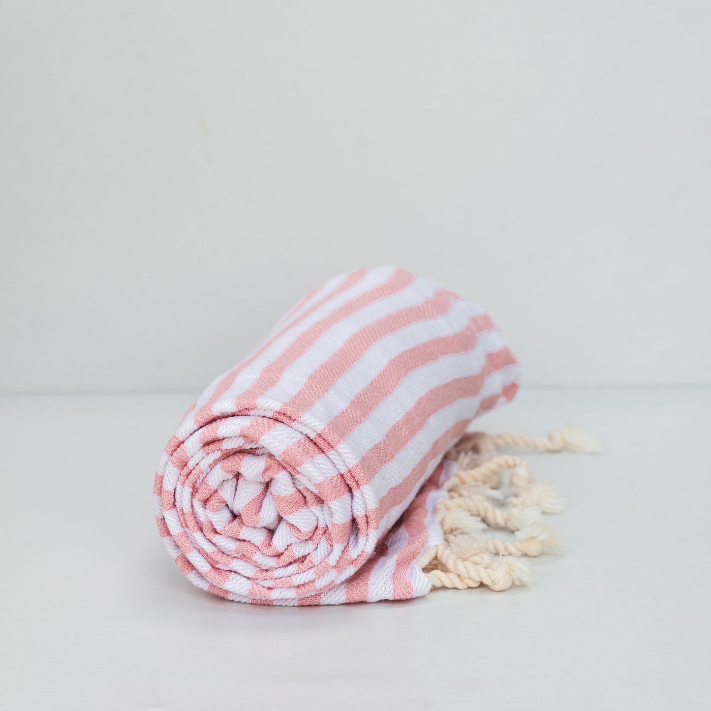 Turkish Towel - Light Pink and White Stripe