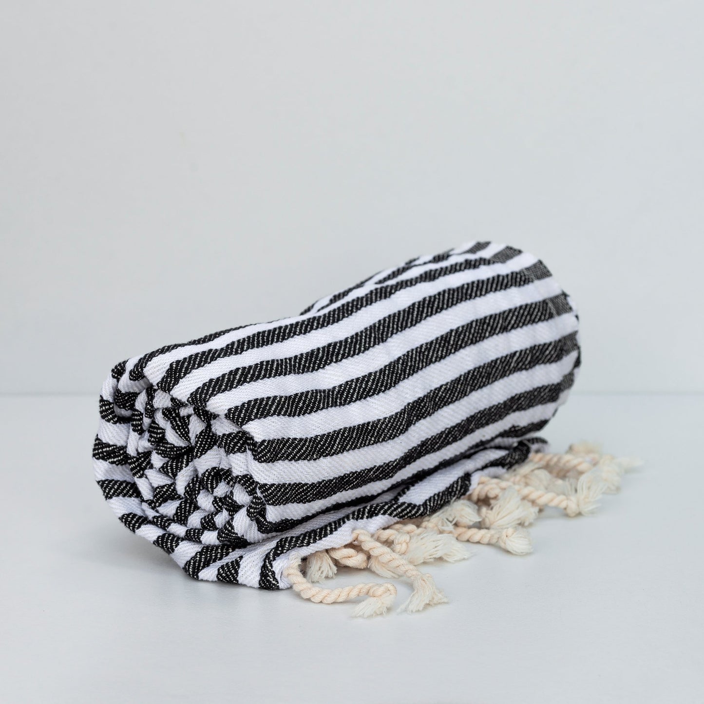 Turkish Towel - Black and White Stripe Towel