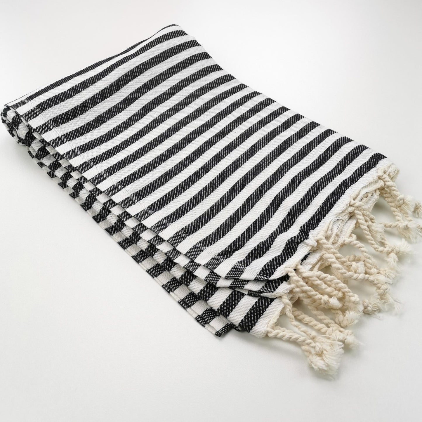 Turkish Towel - Black and White Stripe Towel