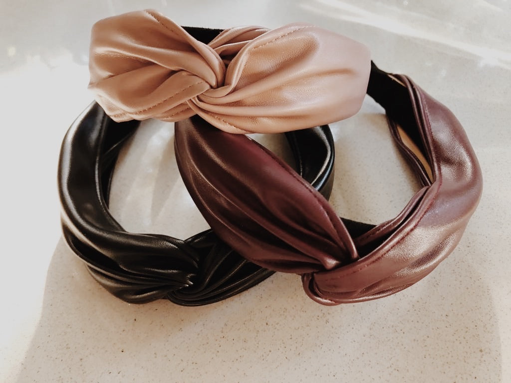 Lila Headband - Burgundy leather look