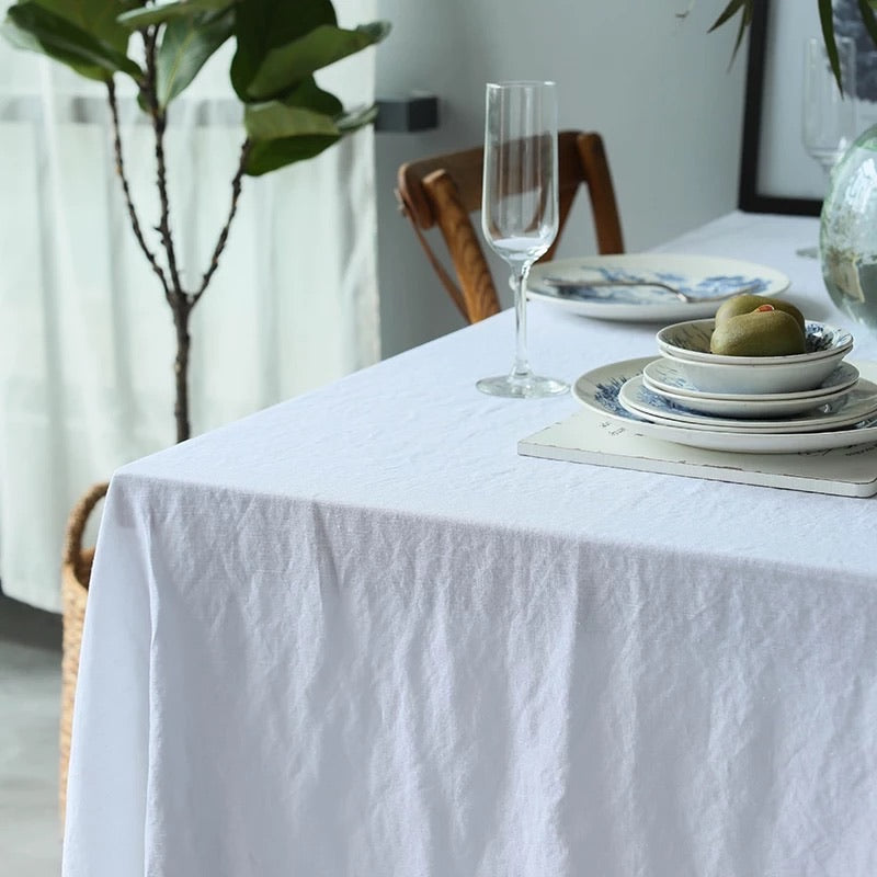 White Tablecloth - 100% Linen