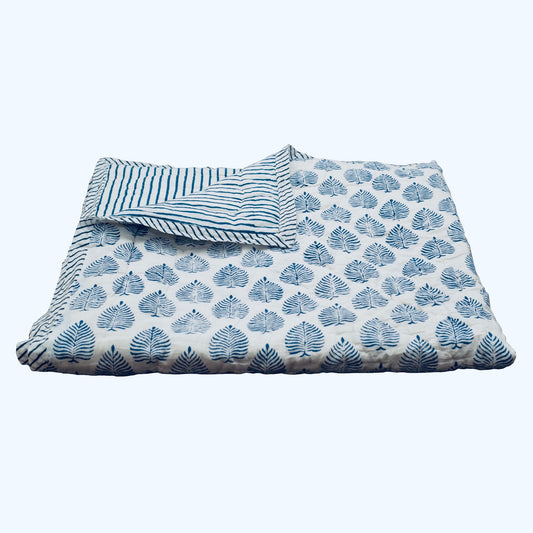 MILA Baby Quilt - Blue elm