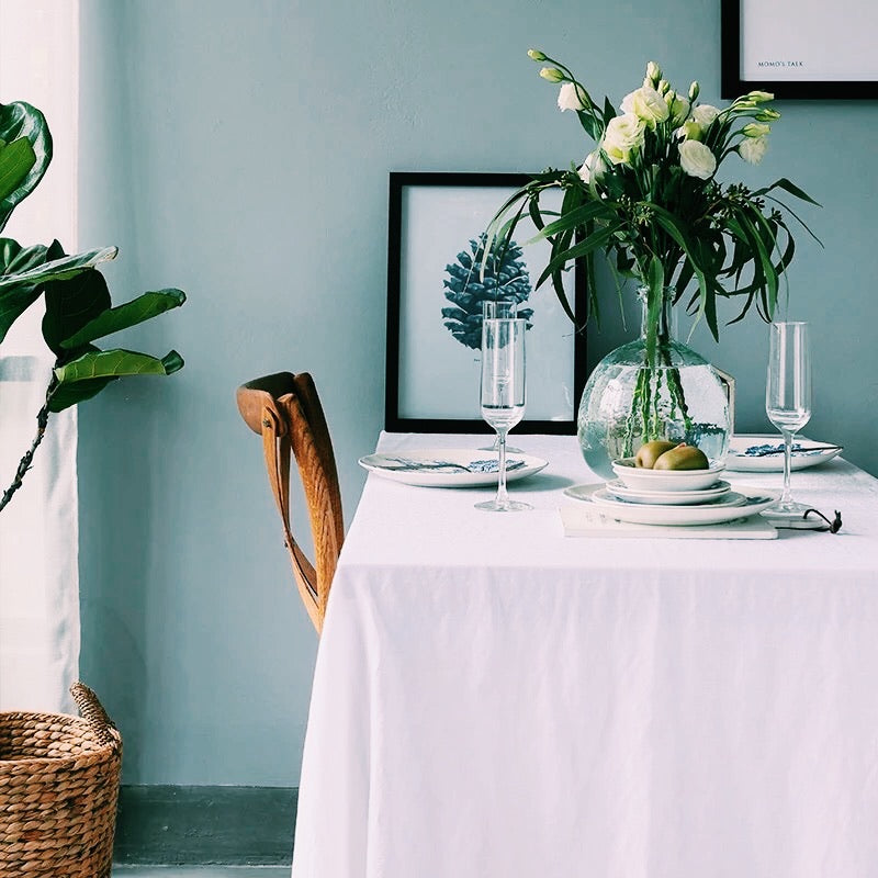 White Tablecloth - 100% Linen